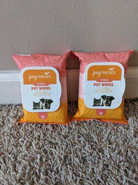 Furry Friends NWT Pet Wipes (Citrus) - 2 Packs